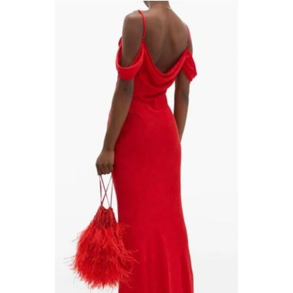 Rat And Boa Florentina Cowl Neck Jacquard Maxi Dress Womens Size Small Red - Picture 2 of 15